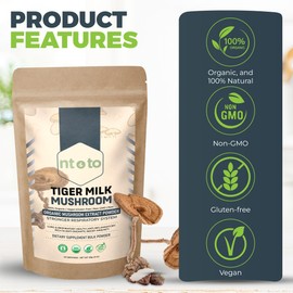 Tiger Milk Mushroom Supplement (Lignosus Rhinocerus) 3oz (85g) | Supports Lungs & Respiratory Health - Herbal Extract - Non-GMO, Vegan, Organic | 40 Servings