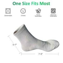 Merisky Grounding Socks - Conductive Silver Fiber Crew Socks for Women Men, Earth Connected for Mat Sheets Shoes, 1 Size Fits Most, Soft Comfort (Grey, 2 Pair)