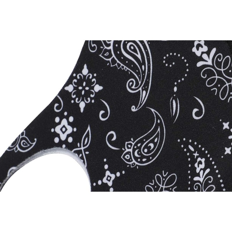 Komonee Face Mask Washable Reusable Black Paisley Dustproof Cloth Mouth