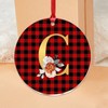 Monogram Gold Glitter Initial Letter C Xmas Ornament Flowers Pattern