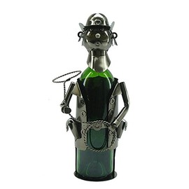 Imported Gift Depot Ranchero Cowboy Sheriff Metal Wine Bottle Holder Character