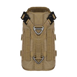 ICEFANG Tactical K9 Operation Harness,6X Buckle,Working Dog MOLLE Vest with Handle,3/4 Body Coverage,Hook and Loop Panel for ID Patch,No Pulling Front Clip (S (Chest 22"-27"), CB)
