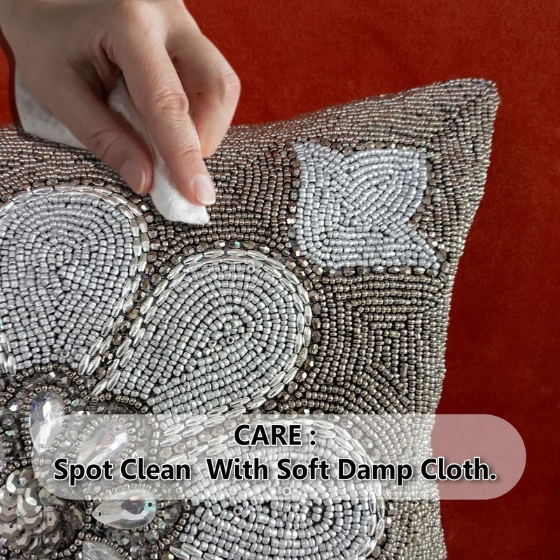 Beaded Throw Pillow Cover/Euro Sham/Cushion Sham, Super Luxury Soft Pillow