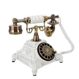 Vintage Telephone Antique Desk Phone Corded Retro Phone Rotary Antique Dial Handset Corded Desk Home Phone Decorative Telephone (Style 1)