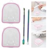 Cuenco para Remojar Uñas Rosa con Acero Inoxidable, Kit de