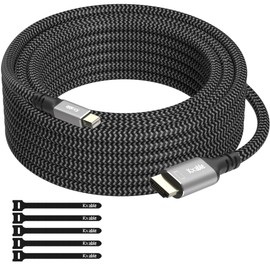 4K Mini DisplayPort to HDMI Cable 15FT, [4K@60Hz, Gold-Plated Plugs, Aluminum Shell, Nylon Braided], Mini DP to HDMI Cord, Compatible with MacBook Air/Pro, Surface Pro, Monitor, Projector and More