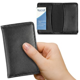 Samsill 81220 Regal Leather Business Card Holder, Case Holds 25 Business, Black