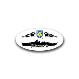 Sticker Bismarck Battleship Marine Hamburg Artillery 15 x 7 cm A1412