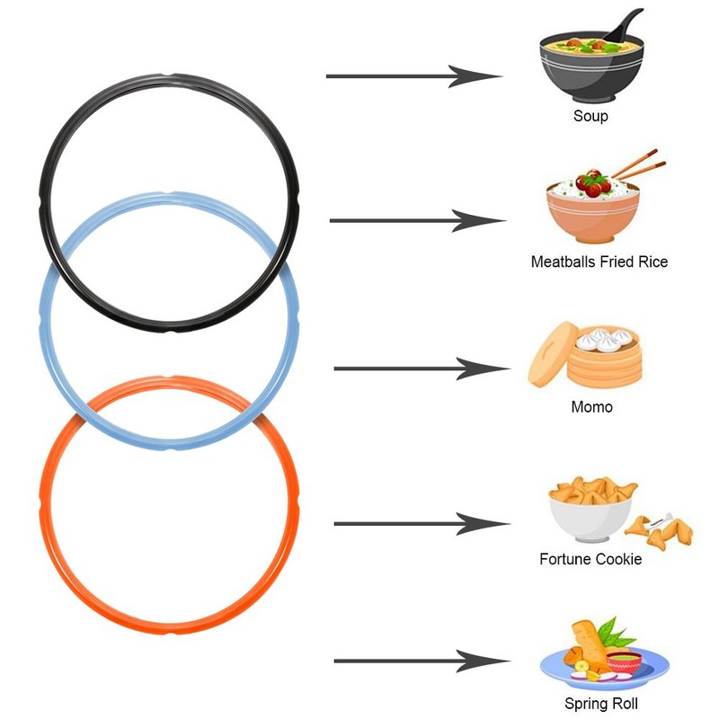 STYDDI 3 Pack 8qt Silicone Sealing Ring for Instant Pot,