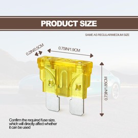 20Pcs 20 Amp Standard Car Fuses, Automotive Replacement Fuses (ATO/APR/ATS), Mini Blade Style Fuses Compatible with RV, Automotive, Trucks, Motorcycle, Camper, SUV, Boat(20 AMP/32V)