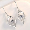 Shuxin Silver Dangle Drop Earrings for Women, 925 Sterling Heart