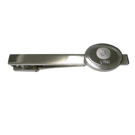 Kiola Designs Silver Toned Oval Etched Uniswap Coin Cryptocurrency Blockchain Tie Clip