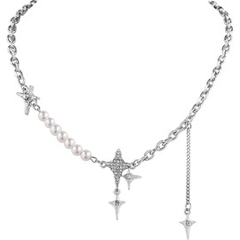 Emo Alt Edgy Hippie Grunge Punk Star Necklace Jewelry for Women,1Pcs