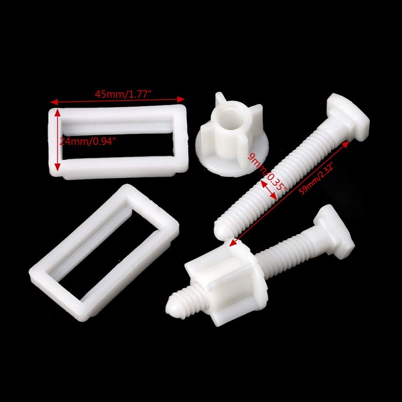 fatteryu 1 Pair Toilet Seat Hinge Bolts Screw Fixing Fitting