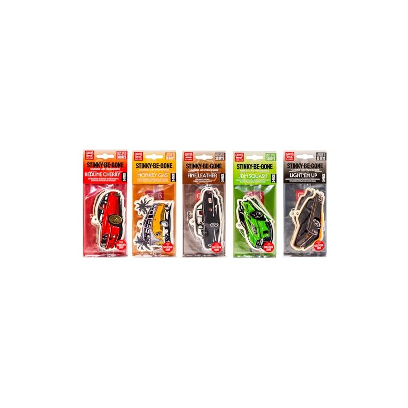Griot's Garage 10823 Stinky-Be-Gone Hanging Air Fresheners - Fine Leather