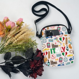 UJIMS Italy Travel Gifts for Women Italy Lover Crossbody Bag Italian Rome Traveller Gifts Italy Trip Souvenir Gift (ItalyCBAG)