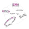 Inpasne Eternity Pink Tourmaline Ring for Women 925 Sterling Silver