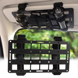 Pridefend Aluminum Alloy Molle Visor Organizer ,Rigid Aluminum Alloy MOLLE Panel Compatible with Backpack Tactical, Versatile Car Sun Visor Organizer for Trucks Vehicle SUV Interior Accessories