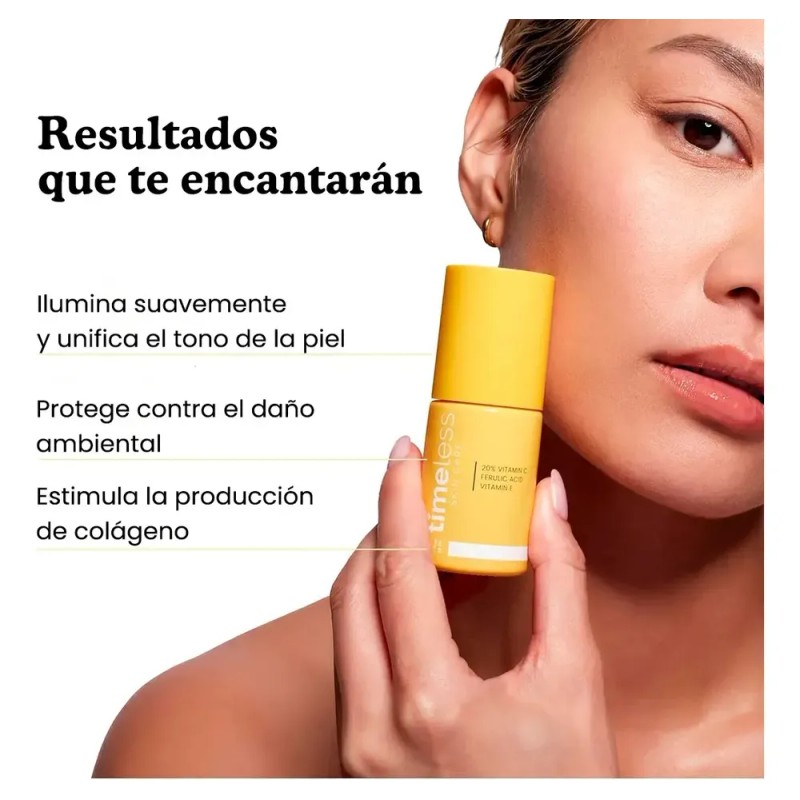 Sérum Timeless Vitamina C 20% Ácido Ferúlico E Antioxidante Facial