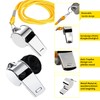 Abnaok 8-Piece Stainless Steel Whistle, Whistle with Lanyard, Referee Whistle,