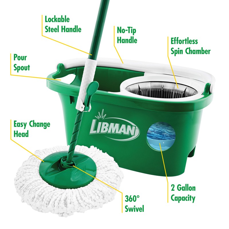 Libman Tornado Spin Mop System | Mop and Bucket with