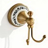 NEWRAIN Towel Hooks for Bathrooms, Wall Mounted Antique Brass Towel