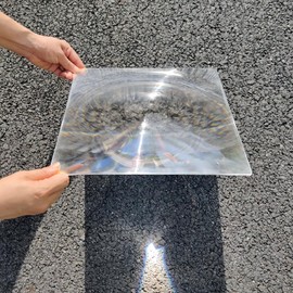 Fresnel Lens Large, 300x300mm, Focal Length 510mm, Acrylic Lens (not Glass), Olar Death ray for Physics Classroom, Magnifiying Sheet Fire Starter for Solar Heating, Solar Oven.