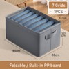 Thickened Pants Storage Box – Foldable Grid Organizer for Jeans