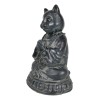 Ancient Meditating Cat on Lotus Levitating Buddha Figurine Zen Statue