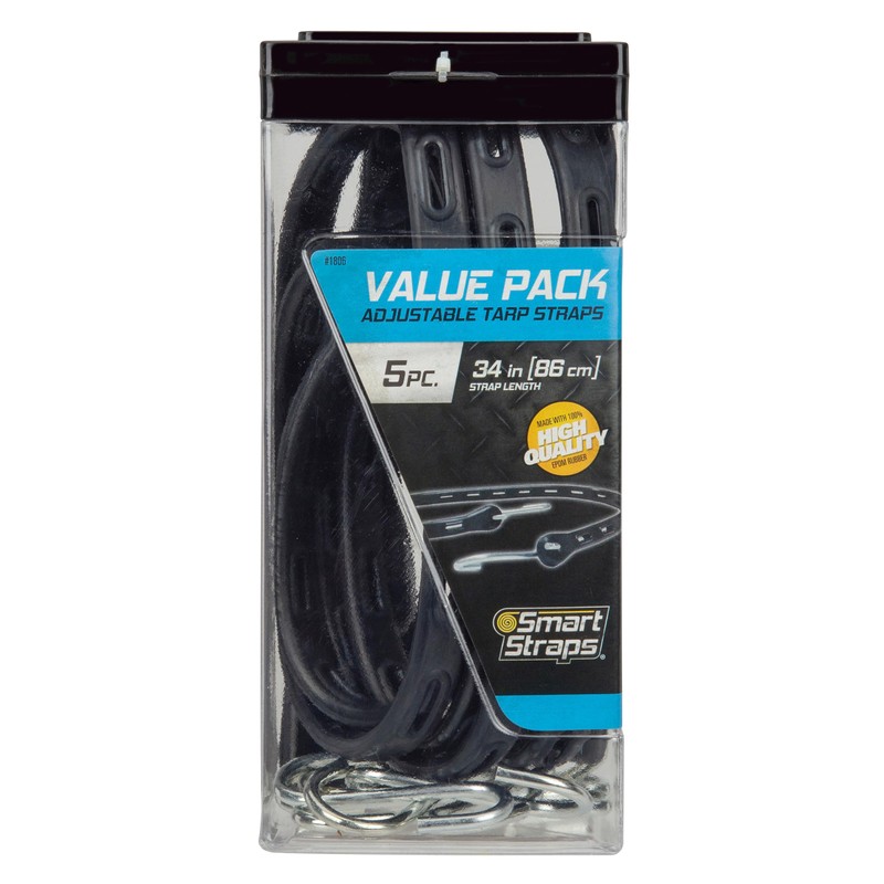 SMARTSTRAPS 1806 Tarp Straps Adjustable Value Pack, 5 Piece