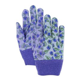 MAGID KD188T Bella Kids Floral Print Dotted Jersey Garden Glove, One Size (6 Pair)
