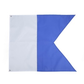 International Diving Flag Blue and White Polyester Alpha Flag Universal Diving Flag 27.6 x 23.6 Inch Diving Flag Boat Flag Marker for Diving Snorkeling Underwater Activities