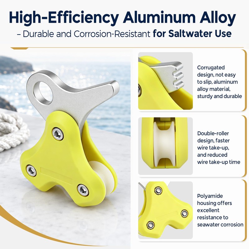 Seafard High Efficiency Scuba Diving Pulley Reel, Aluminum Alloy Pulley