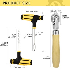 7PCS Tire Repair Patch Tools Tire Buffing Wheels 42 mm Tungsten Steel Buffing Wheel Tire Patch Rollers with T-Handle Rasp/Insert Tool Tire Repair Plugs for Car Tire Grinding Polishing Accessories Kit