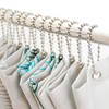 BallchainAge Shower Curtain Hooks, Shower Curtain Rings 12pcs, spa-Quality Look-Silver