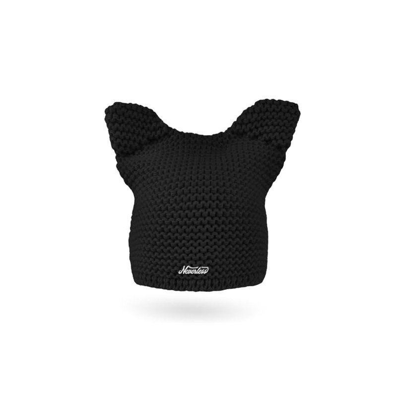 Neverless® Women's Knitted Hat Cat Ears Winter Hat Chunky Knit