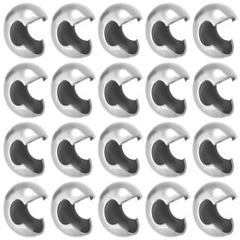 Beebeecraft 1 Box of 50 Pieces 304 Crimp Beads Covers Made of Stainless Steel 9 mm Open Semicircular Crimp Beads Knot Cover Small Beads for Jewellery Making