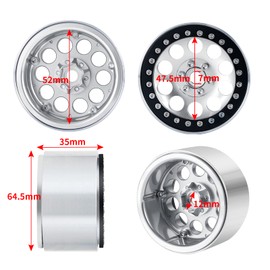 Benedict Harry 2.2" Beadlock Wheel Rims 35mm for 1/10 RC TRX6 Axial Wraith RR10 SCX10 90046 YETI D90 CC01