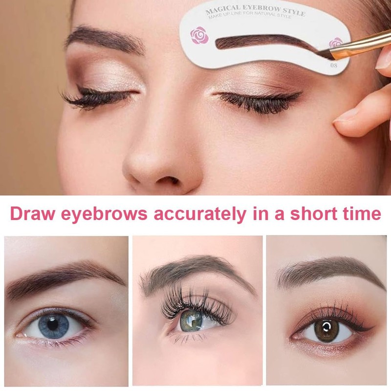 Pack of 24 Eyebrow Shaping Stencils Reusable Eyebrow Grooming Stencil