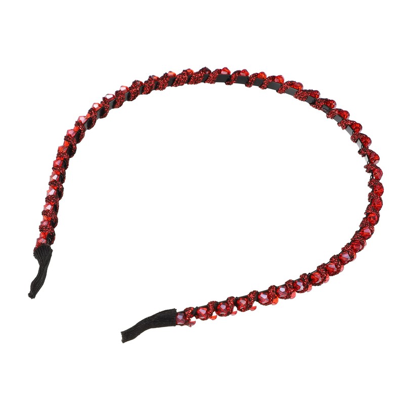 VOCOSTE Hair Hoop Women Headband Headband Rhinestone 0.6cm Width 1pcs