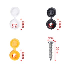 48 Pcs 304 Stainless Steel car number plate screws and caps, License Plate Screw Caps Car License Plate Fixing Devices,number plate screws and caps,Black, White and Yellow (12 Each Color)