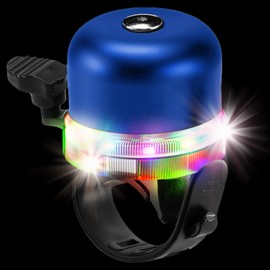 YOUYIKE Bicycle Bell with RGB Lights, Illuminated Bicycle Bell for Children and Adults, Mini Bicycle Bell for Children, Adults, Bicycle Horn for the Road, Bicycle Accessories (Blue)