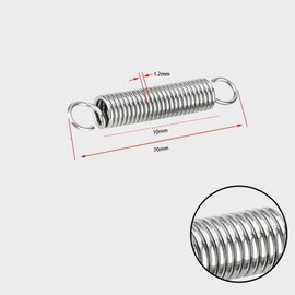 2PCS Extended Compressed Springs,Double Hook Tension Spring 70MM,Stainless Steel Dual Hook Torsion Spring,Tension Spring for Machinery,Furniture