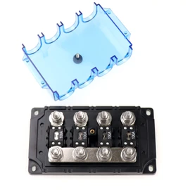 VOZINMOST 4-Way AMG Mega Fuse Holder Kit, Includes 4 Pcs 100A and 4 Pcs 250A ANM Fuse for Cars