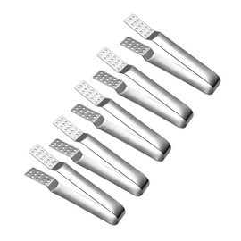 5pcs Tea Bag Squeezer Stainless Steel Tea Bag Tongs Tea Bag Strainer Clip for Loose Tea Loose Leaf Gripping Ice Cube, Tea Bag Sugar Silver