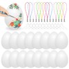 Easter Eggs 24 Pieces, White, 6 cm, Decorative Plastic Eggs