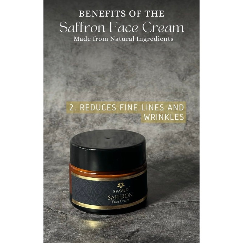 SpaVed Natural, Vegan Saffron Face Cream, day moisturiser for a