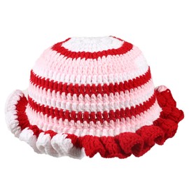 Crochet Bucket Hat Women Trendy Knit Floppy Cap Cute Boho Handmade Beanies Outdoor Boho Travel Fishing Hat, Mixed Color B, 7-7 1/4