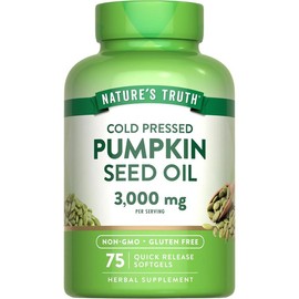 Nature’s Truth Pumpkin Seed Oil 3000mg – 75 Softgels for Prostate & Urinary Health Support, Non-GMO & Gluten Free Supplement