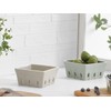ONEMORE Ceramic Berry Basket, Square Fruit Bowls, Rustic Stoneware Berry